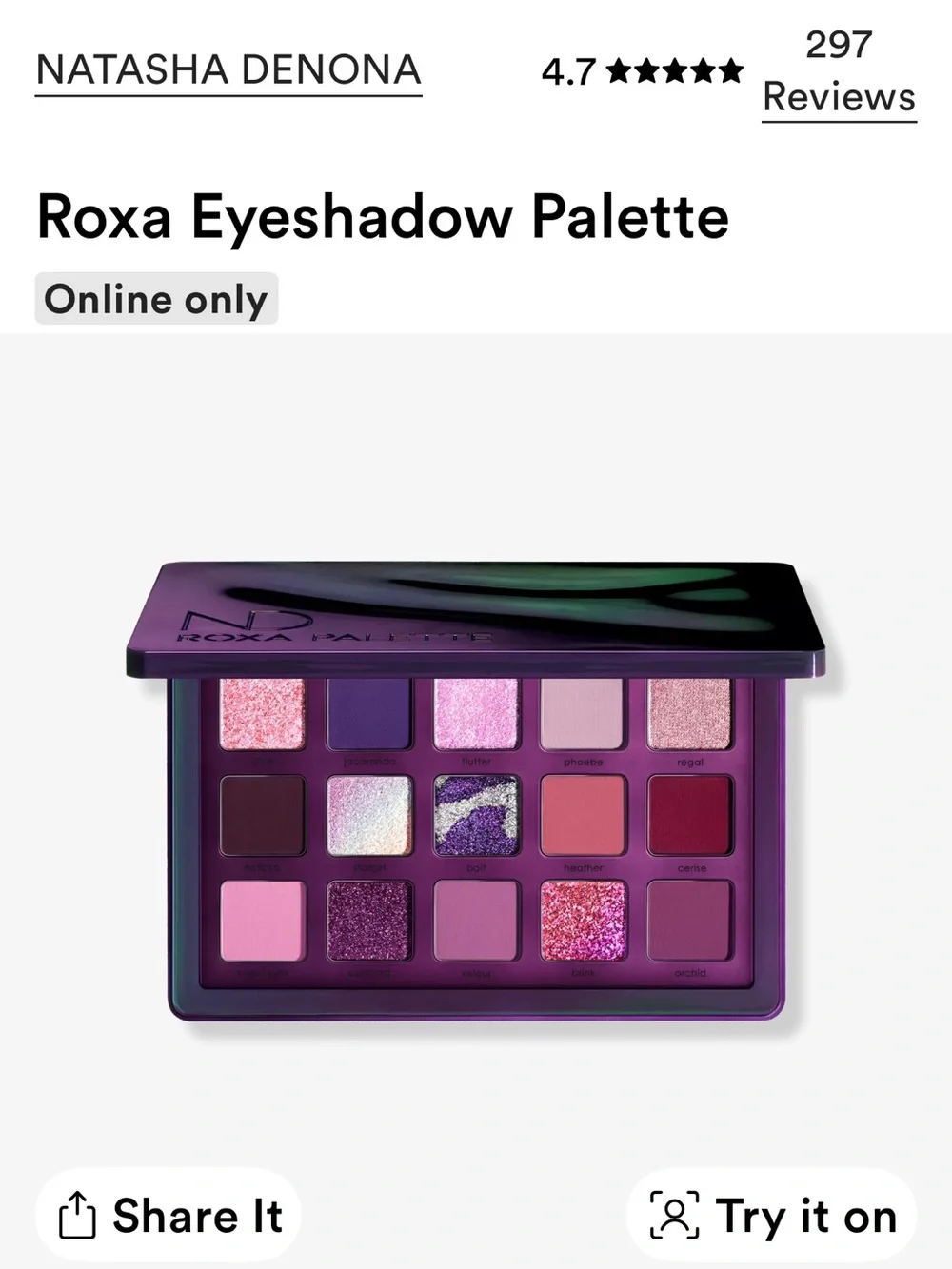 Natasha Denona Roxa Palette - Metallic Purple new in box